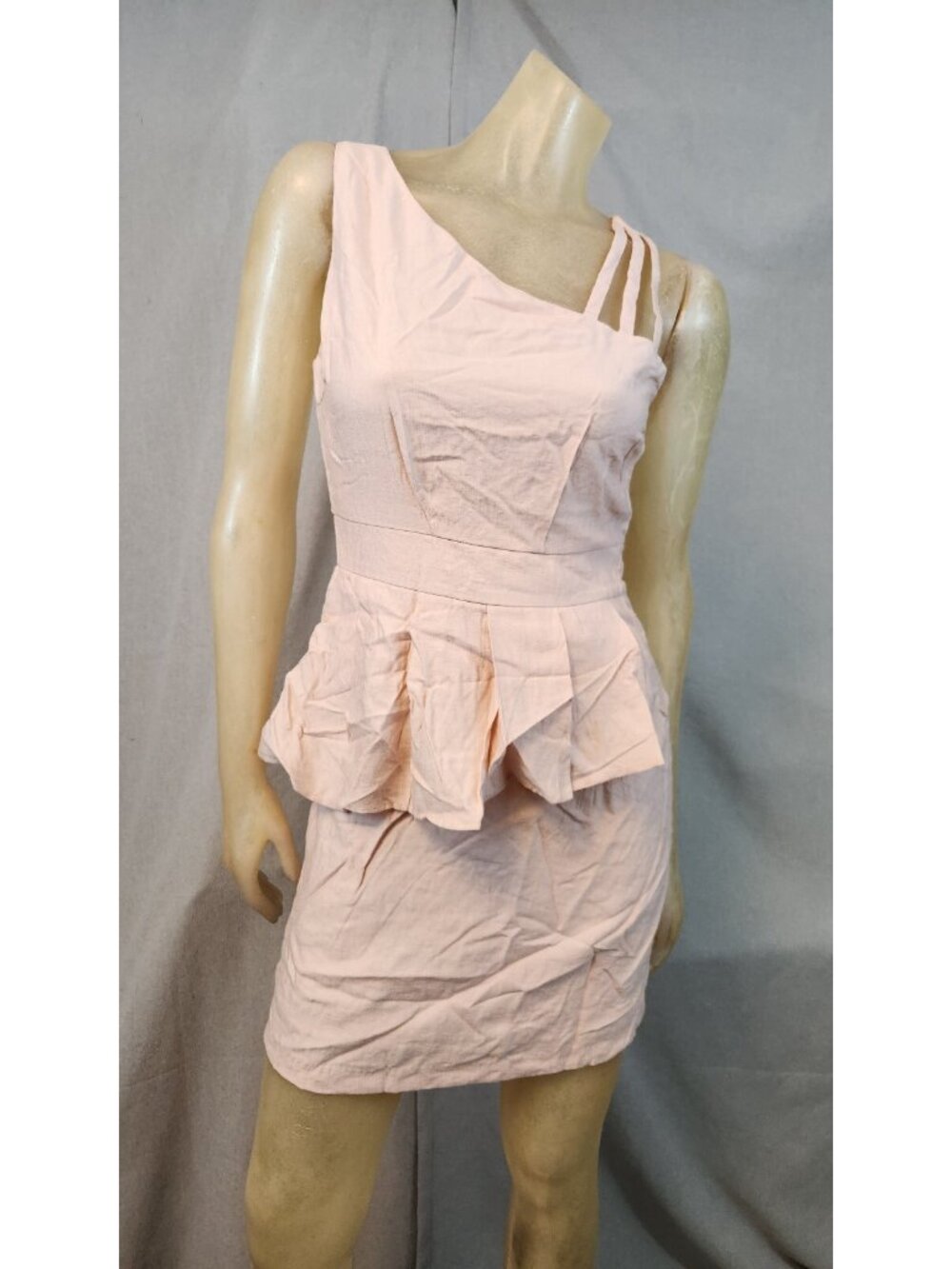 Ark & Co Pink Slvlss Strappy Back Peplum Contour Dress Womens NEW SMALL